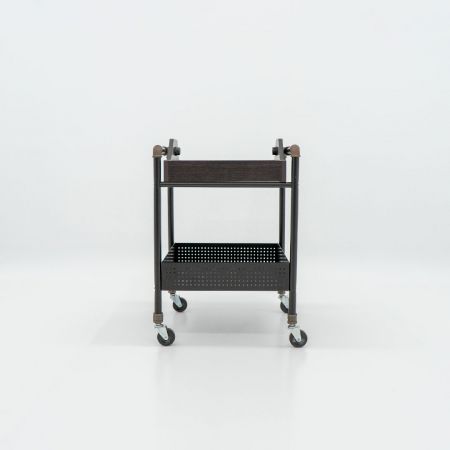 Personalizované mobilní zařízení, retro dřevěný vozík. Dvojitý úložný prostor, velká úložná kapacita.